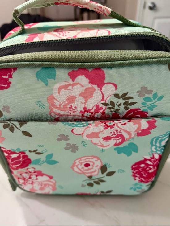 Pottery Barn Teen Other - Pottery Barn Teen Mint Floral Cosmetic Case with Pink Accents